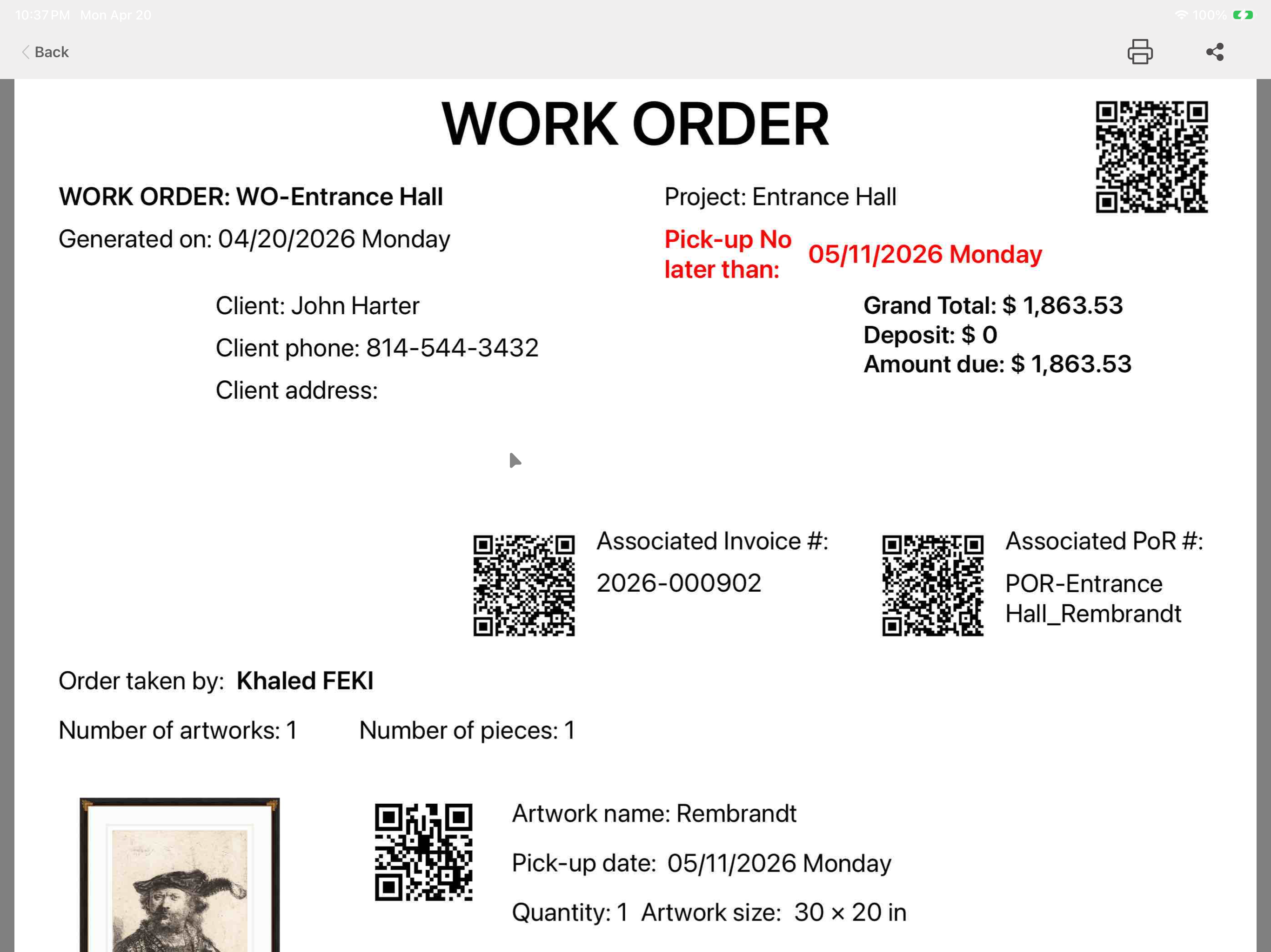 Work orders