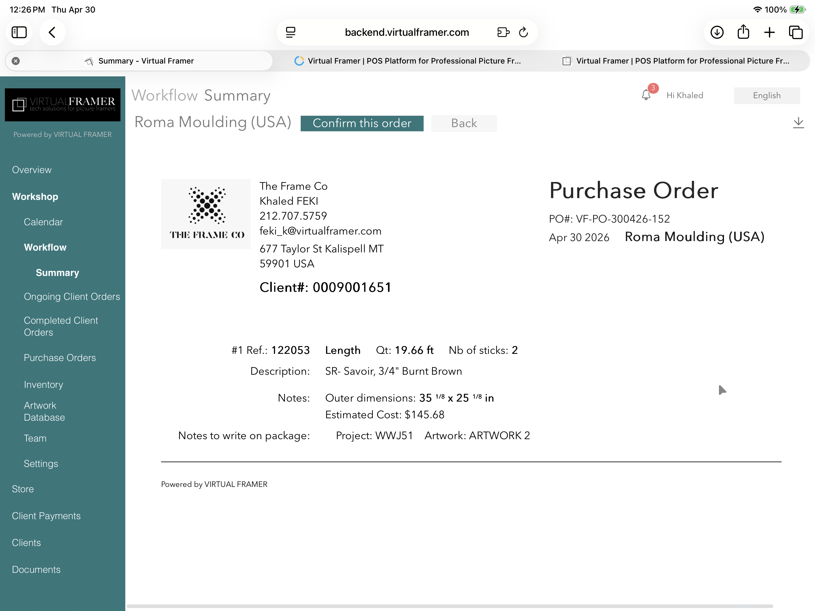 Purchase orders