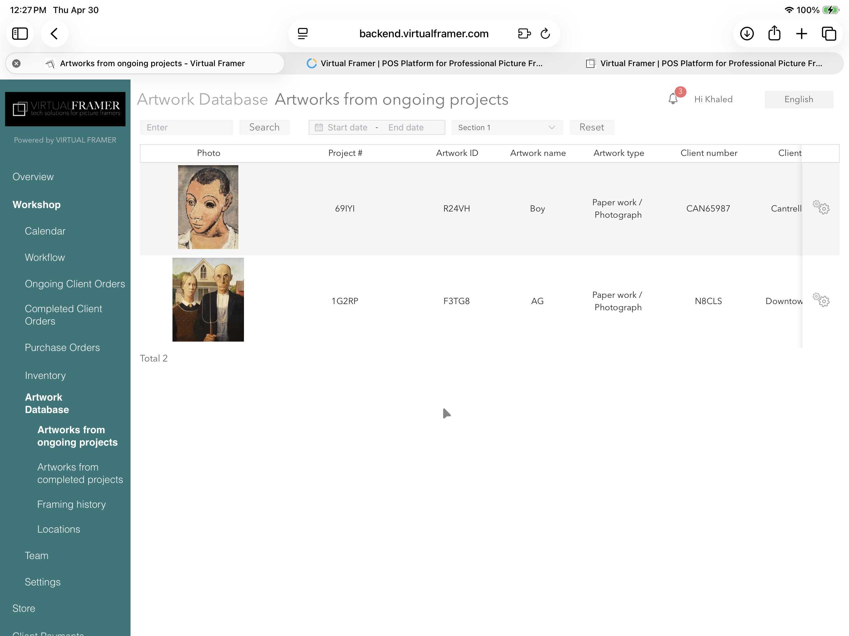 Artwork database